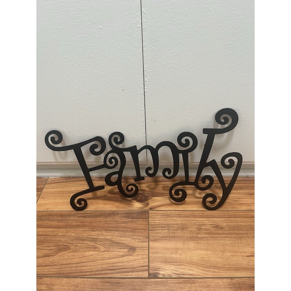 Family Wall Decor Hanging Sign Curly Font Home Decor Farmhouse Whimsical